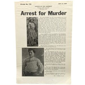Antique 1925 Wanted Poster Ephemera Mother Murdered Child Photos Sheriff‎